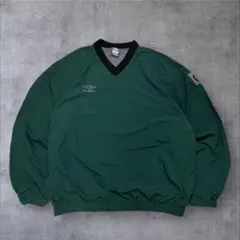 90s UMBRO ナイロンプルオーバー グリーン 刺繍ロゴ ヴィンテージ