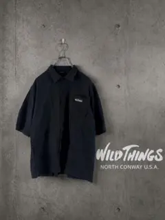 WILD THINGS 半袖シャツ ブラック オーバーサイズ 胸ポケット ロゴのサムネイル