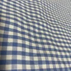 青と白のギンガムチェック生地　約400cm x46cm