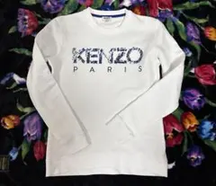 希少KENZO PARIS スパンコールロゴ スウェット ホワイト M
