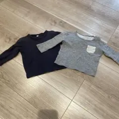 UNIQLO 無印良品　80サイズ ネイビー グレー 長袖Tシャツ 2枚セット