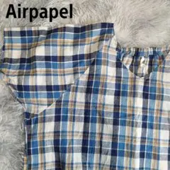 Airpapel 半袖チェック ロングシャツ Mサイズ