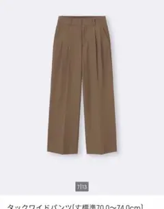 タックワイドパンツ ブラウン ワイドパンツ