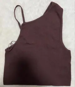 ZARA アシンメトリー ブラウン タンクトップ