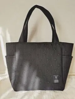 SALE ハンドメイド☆ポリエステルハート刺繍ヌビバッグ ブラック