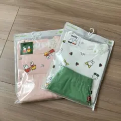 匿名配送ユニクロドライパジャマ半袖80新品まとめ売りミッフィーピンクグリーン