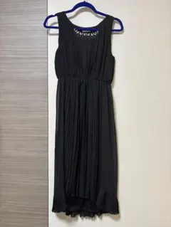 ノースリーブワンピース　黒　ロング　Ｍ　結婚式　セレモニー