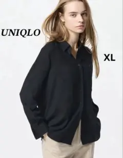 新品未使用 UNIQLO レーヨンブラウス XL ブラック
