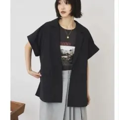 【新品】アメホリ⭐︎マルチ機能⭐︎フレンチスリーブジャケット　Lサイズ　ブラックのサムネイル