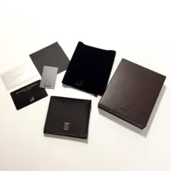 【未使用に近い/箱付】dunhill ダンヒル 二つ折り財布 札入れ レザー