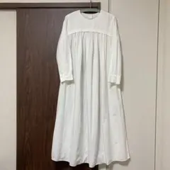 bulldesavonビュルデサボン　ギャザーワンピース　ホワイト