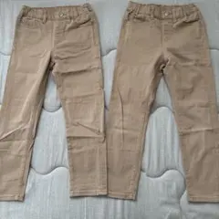 UNIQLO ベージュ スリムフィットパンツ 120 双子