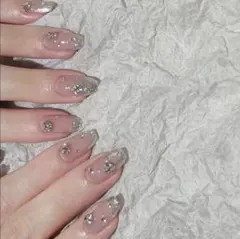 【24枚セット】ネイルチップ チーク ワンホン 韓国 結婚式 推し活オフィス