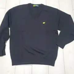 Golden Bear 　紳士　メンズセーター　Vネック　 黒