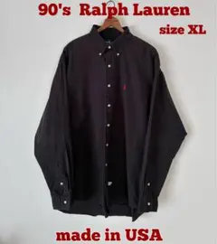90's Ralph Lauren 長袖シャツ　BDシャツ ブラック　USA製