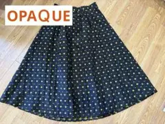 ★オペークOPAQU CLIPフレアロングスカート 黒と黄緑の花柄★