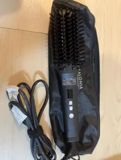SALONIA ブラシヘアアイロン ブラック 収納バッグ付き