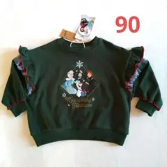 新品 ディズニーアナ雪フリル トレーナー リトシー 90