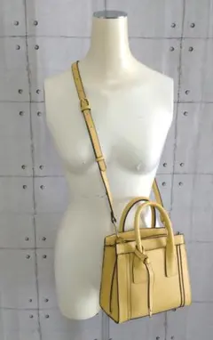 【美品・本革】Jewelna Rose 2wayミニレザートートバッグ イエローのサムネイル