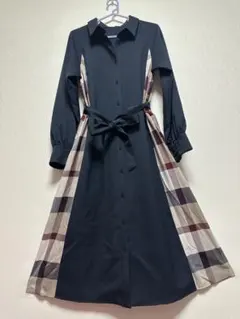 【未使用級✨】ブルーレーベルクレストブリッジ シャツワンピース チェック ベルト 新作 ブルーレーベル クレストブリッジ ベストドッキング ワンピース