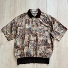 美品「Gran Sasso」総柄 シルクタッチ 半袖 ポロ イタリア製 M - メルカリ