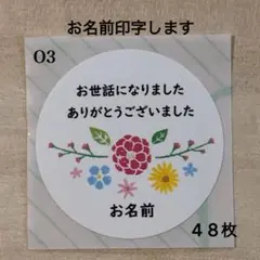 お世話になりましたシール*O1 水引き リボン 48枚