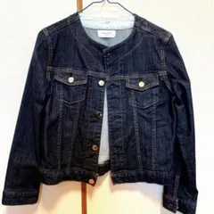 ノーカラージャケット デニムジャケット