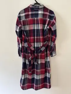 値下げ！ユニクロ　ネル チェックロングシャツ　ワンピース　S