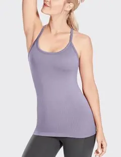 新品★CRZ YOGA ヨガウェア タンクトップ【XS】カップ付き ラベンダー