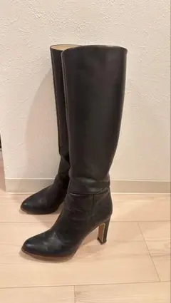 新品同様DIANA 今期ブラックレザー ロングブーツ 23cm