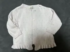 美品♡petit main カーディガン 80 ピンク フリル付き