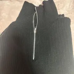 【INGNI】ハーフジップ　ニットワンピース　グレー　長袖 ブラック