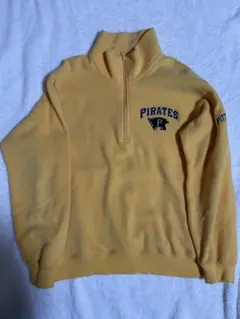 00s MLB パイレーツ ハーフジップ フリース ユニクロ 古着 刺繍 黄色