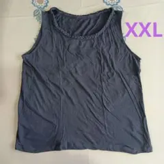 ノースリーブ トップス ネイビーブルー XXLサイズ