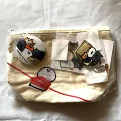 [新品未開封]お文具といっしょポーチ、缶バッジ、アクキー、ステッカーの4点セット
