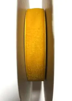 片面ベルベットリボン / 18mm幅 / 3m （サフランイエロー）DARIN