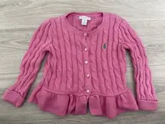 ピンク ケーブルニット カーディガン 24M