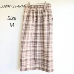 ローリーズファーム ロングスカート チェック M タイト ゴムウエスト
