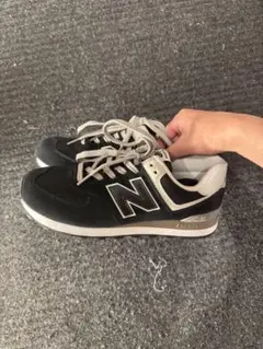New Balance 24.5㎝ WL574ZSA 厚底スニーカー 黒 - メルカリ
