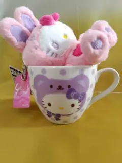 復刻　キティ　ぬいぐるみストラップ　カラフルバニー　マスコット　マグカップ