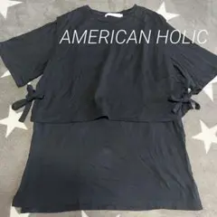 AMERICAN HOLIC☆ブラックチュニック 半袖カットソー