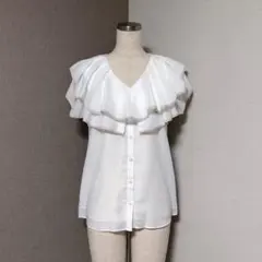 アプワイザーリッシェ 配色 フリル ブラウス