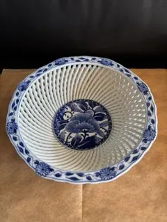 有田焼　琴峰窯　透かし皿　菓子鉢　果物鉢