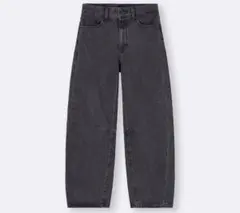 GU バレルレッグジーンズ ダークグレー Sサイズ