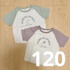 バースデイ 半袖Tシャツ 2枚セット ラグビー テニス くすみカラー　120のサムネイル