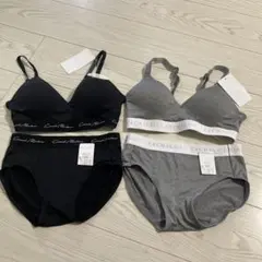 新品CECIL McBEE ブラジャーショーツセット 黒 グレーSサイズ