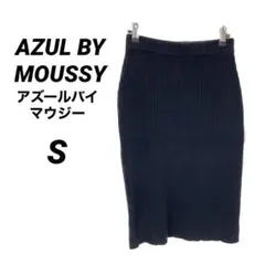 【アズールバイマウジー】スカート（S）レディース　ひざ丈　厚手　暖かい　ブラック