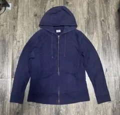 BEAMS 90sフルジップ パーカー M ネイビー