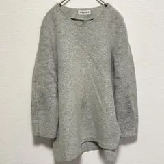 GEORGES RECH 杢グレー ウール混風 Vネック ニットトップス