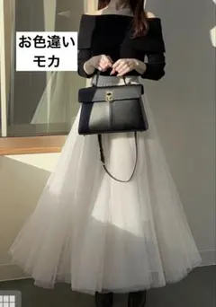 GRL 新品タグ付き　ボリュームロングチュールスカート[at118] M モカ